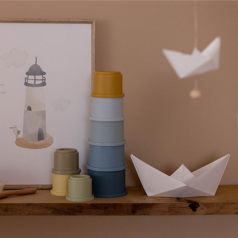 Cubos apilables baño azul Little Dutch