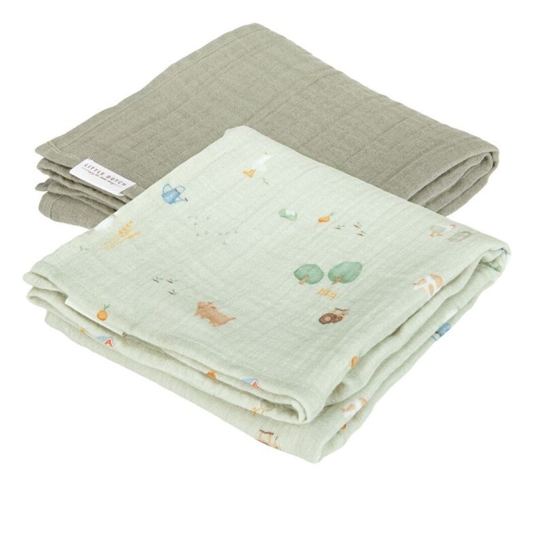 Muselinas Pequeña granja 70x70 - Little Dutch