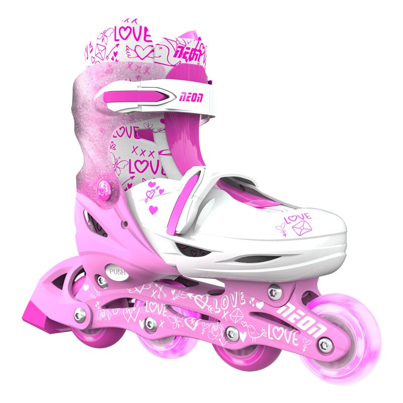 Patines Combo Neón 34-37 rosa Yvolution