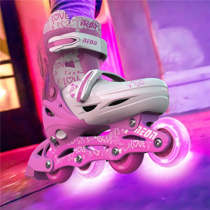 Patines Combo Neón 34-37 rosa Yvolution