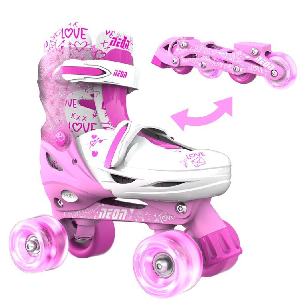 Patines Combo Neón 34-37 rosa Yvolution