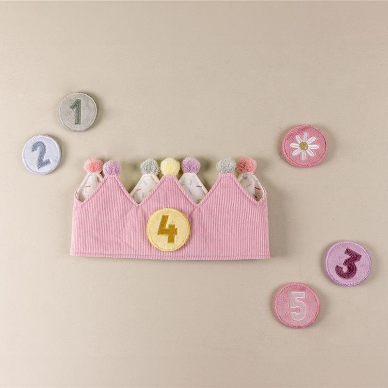 Corona de cumpleaños con números rosa - Little Dutch