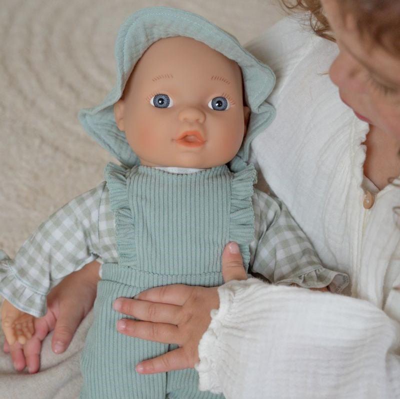 Ropita muñeca cuadros verde - Little Dutch