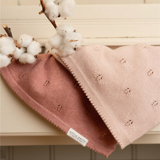 Manta de punto cuna rosa essentials - Little Dutch