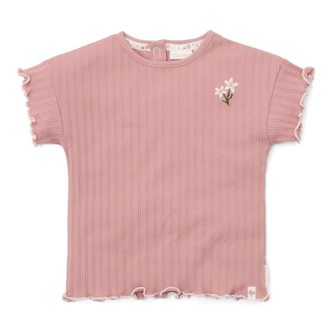 Camiseta manga corta canalé Rubor - Little Dutch