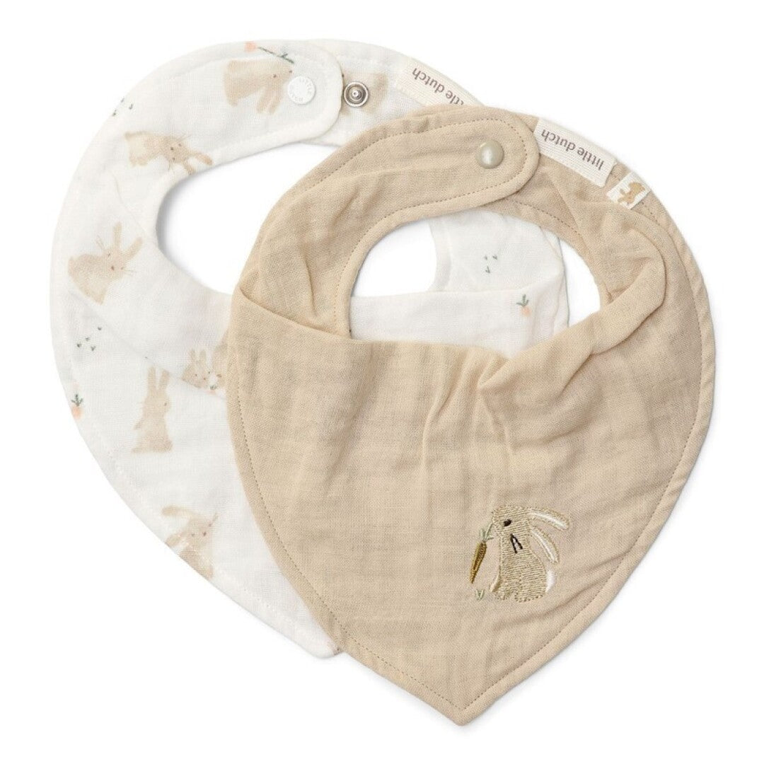 Set 2 bandanas muselina Baby Bunny - Little Dutch