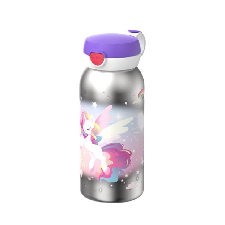 Botella Flip Cap Acero Unicornio 600ml - Mepal