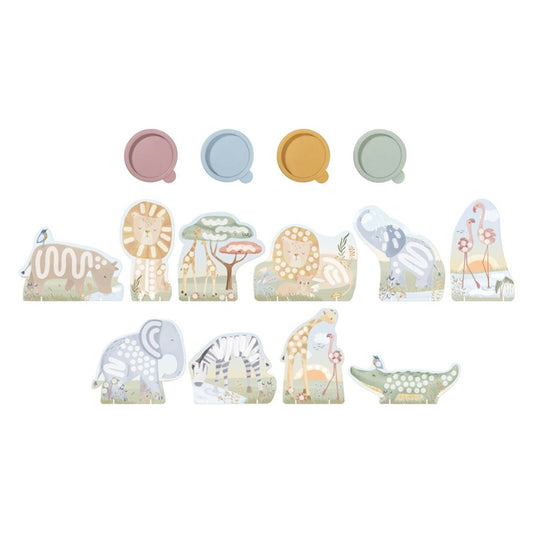 Set Pintura Dedos Safari Friends - Little Dutch