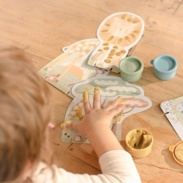 Set Pintura Dedos Safari Friends - Little Dutch
