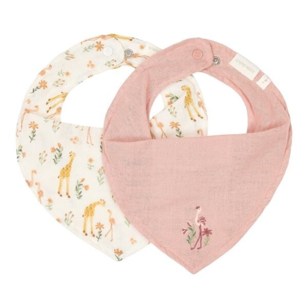 Set 2 bandanas muselina Blooming Safari Friends - Little Dutch