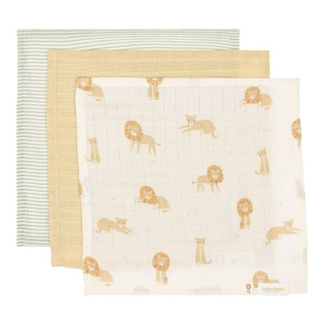 Set 3 Toallitas Muselina Safari Friends - Little Dutch