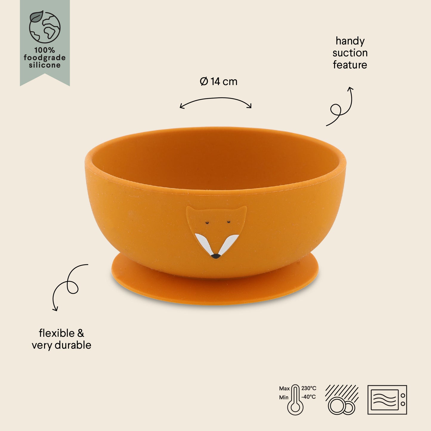 Cuenco silicona con ventosa Mr. Fox - Trixie