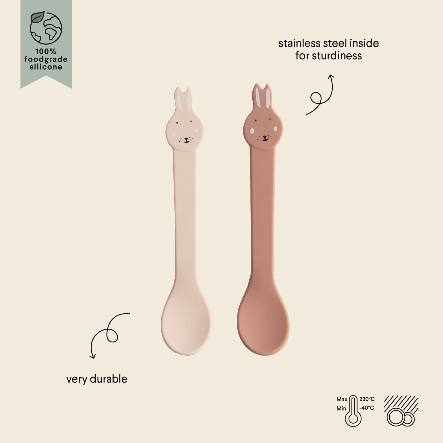 Set 2 cucharas silicona Mrs. Rabbit - Trixie