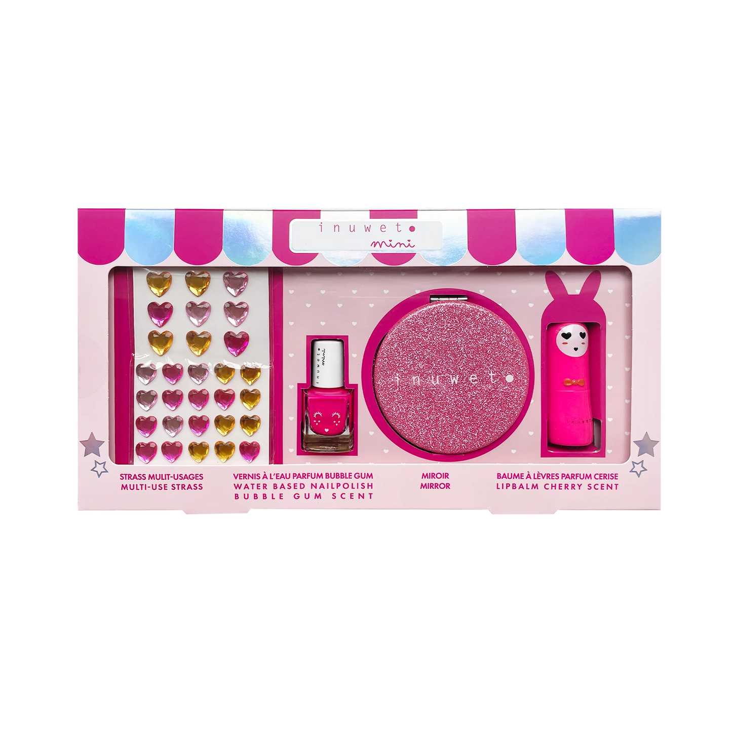 Caja regalo cosmética infantil glitter rosa - Inuwet