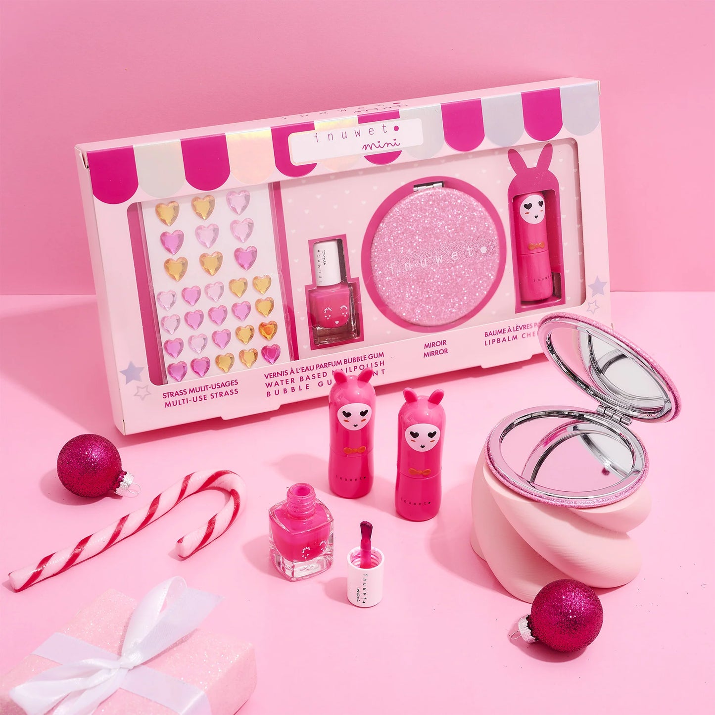 Caja regalo cosmética infantil glitter rosa - Inuwet