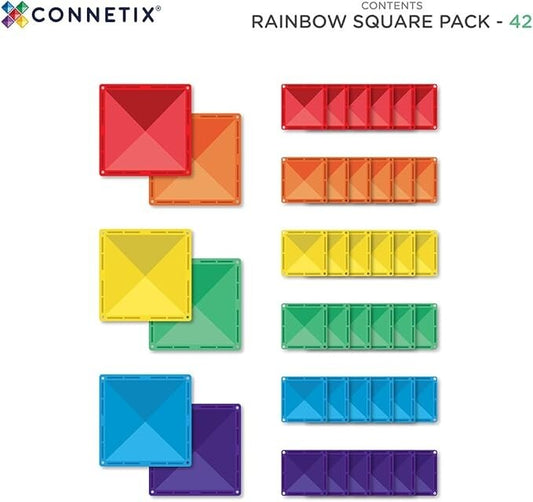 Rainbow Square Pack 42 pc - Connetix