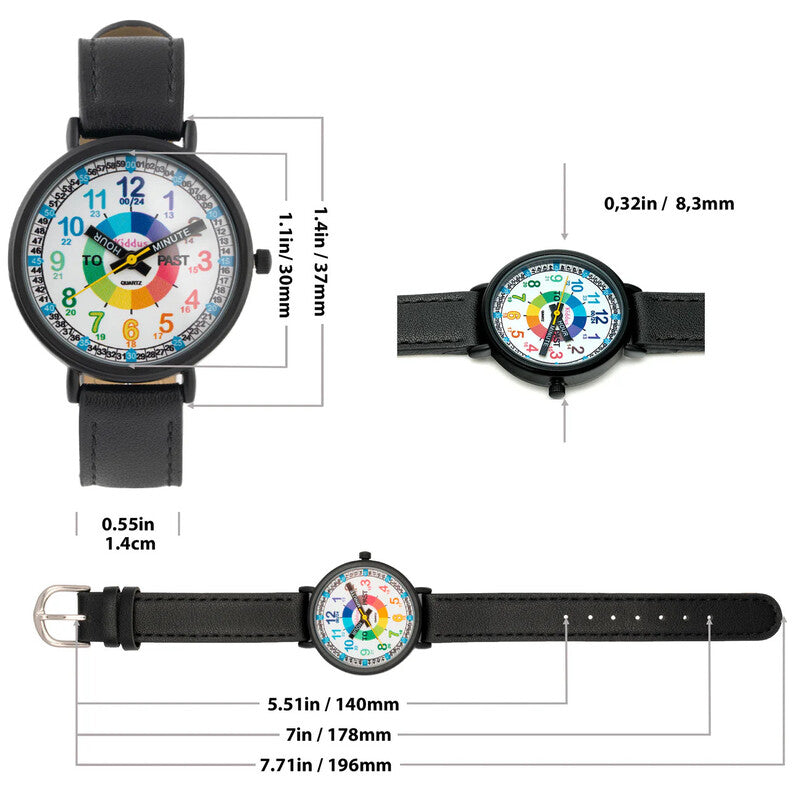 Reloj aprendizaje polipiel negro - Kiddus