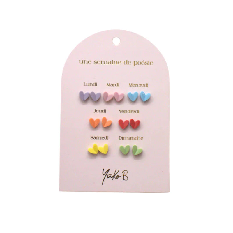 Pack de 7 Pendientes Corazones Yuko.B