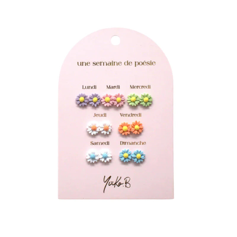 Pack de 7 Pendientes margaritas Yuko.B