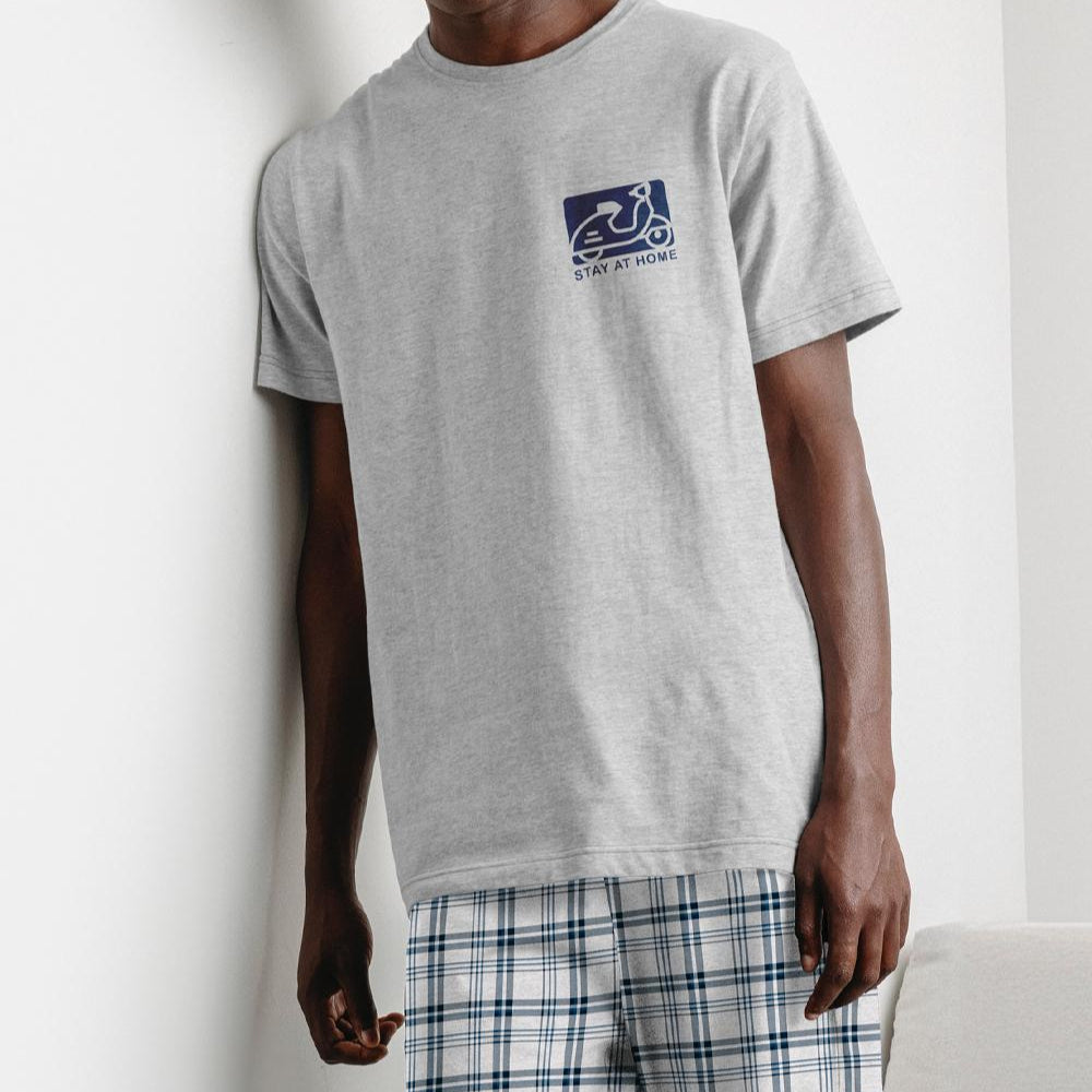 Pijama manga corta gris Stay at home Admas
