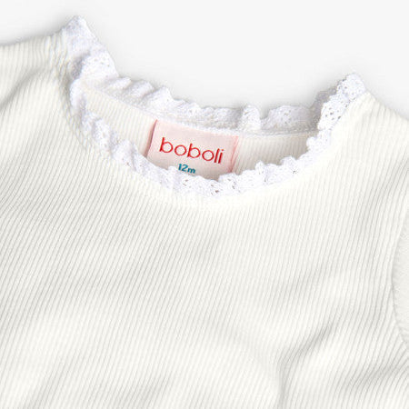 Camiseta punto básica blanca Boboli