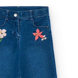 Pantalón vaquero bordado Boboli