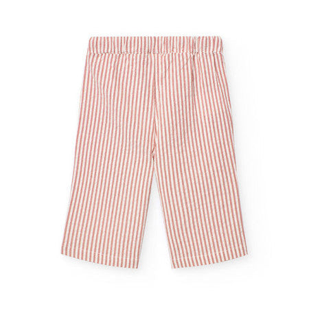 Pantalón popelín rayas naranja y blanco Boboli