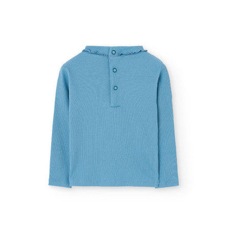 Camiseta canalé verde agua básica - Boboli