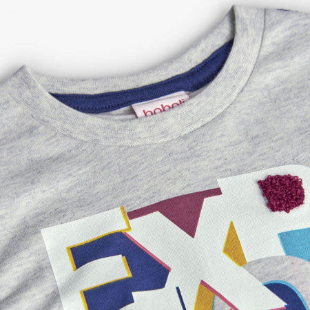 Camiseta niño letras gris - Boboli