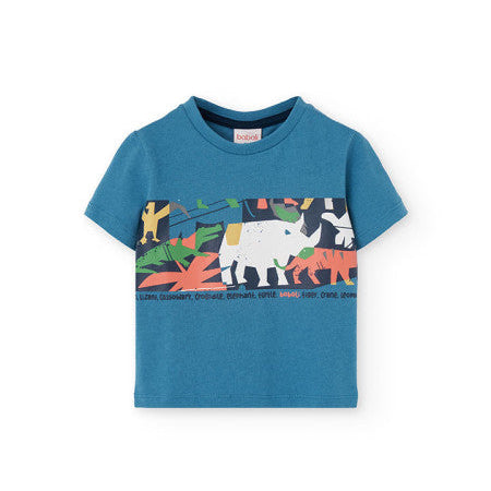 Camiseta azul animales niño Boboli