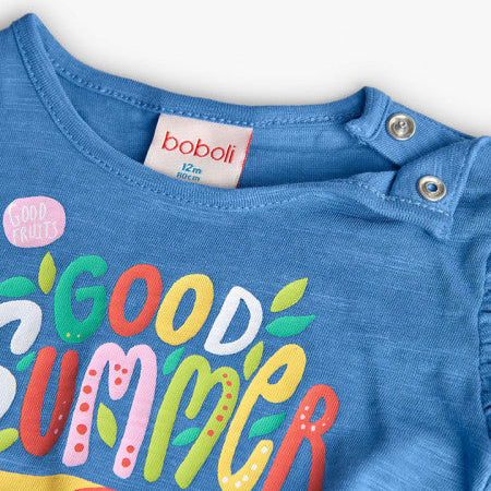 Camiseta punto azul Good Summer Boboli