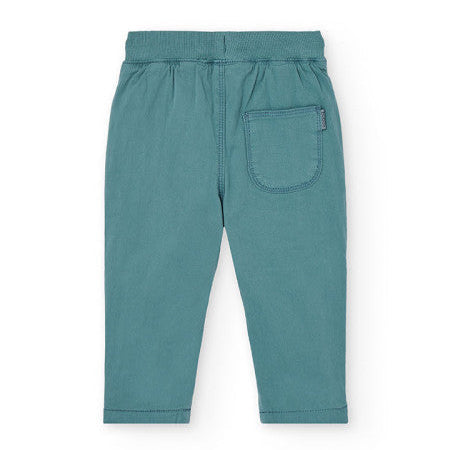 Pantalón niño punto elástico verde - Boboli