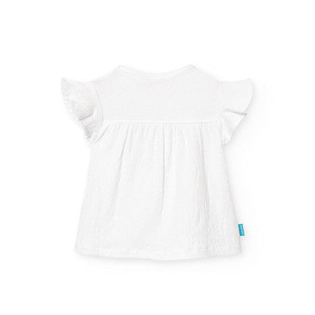 Camiseta flores bordadas Boboli