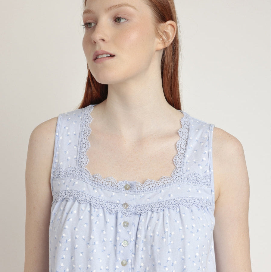 Camisón sin mangas Classic Blue Flowers - Admas