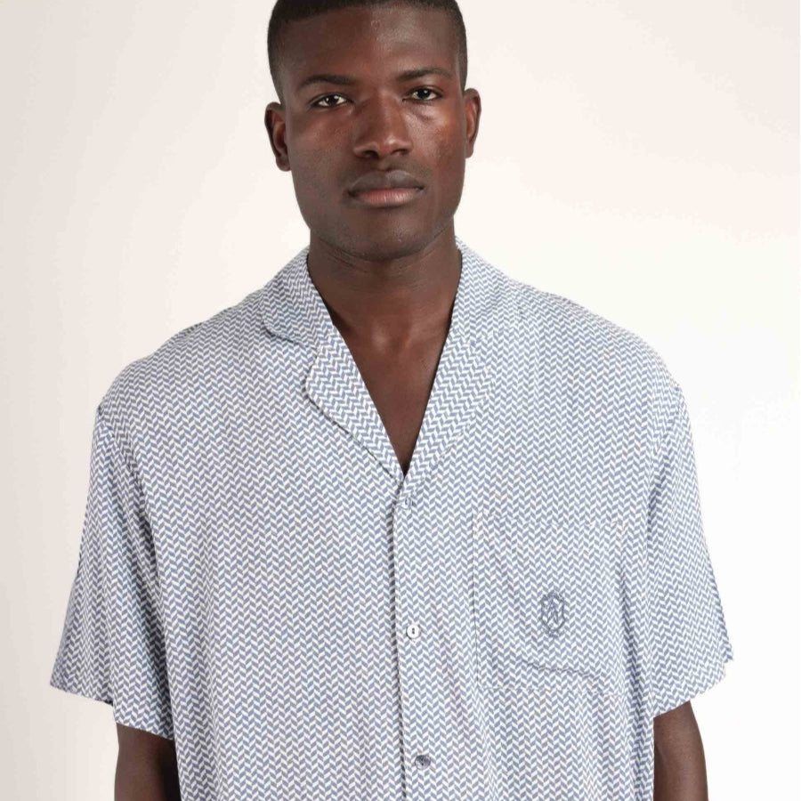 Pijama abierto Manga Corta azul - Admas