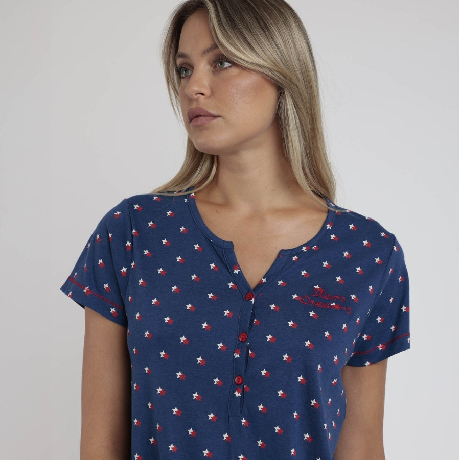 Pijama Manga Corta y pantalón largo Stares Dreams - Admas