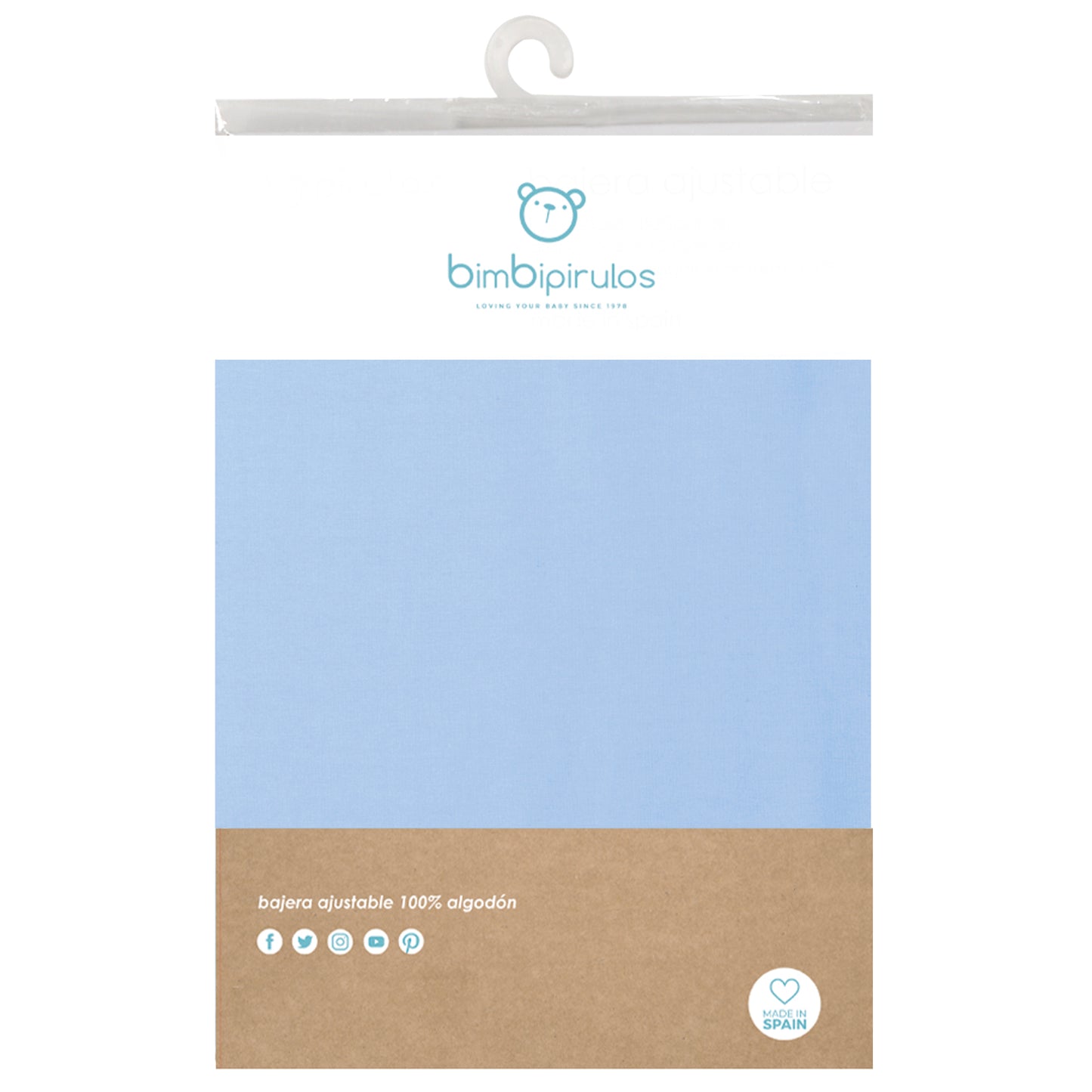 Sábana minicuna bajera color azul - Bimbidreams