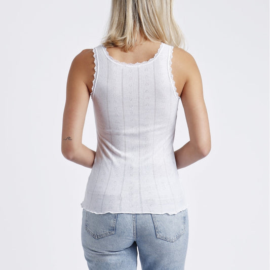 Camiseta blanca tirante canalé - Admas