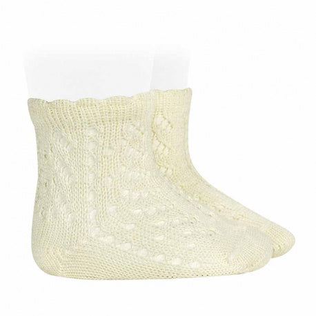 Calcetines perlé Cava calados con puño ondulina - Cóndor