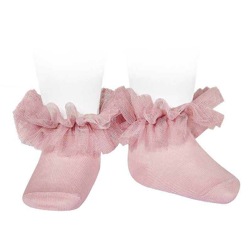 Calcetines tobilleros rosa palo tul Condor