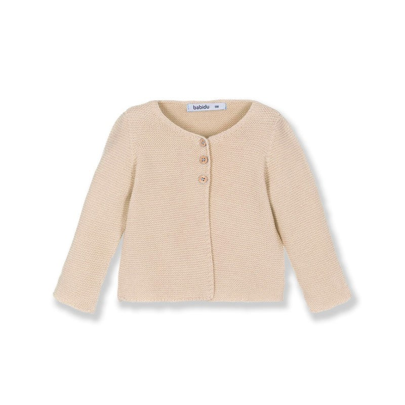 Chaqueta rebeca Arena cuello redondo - Babidu