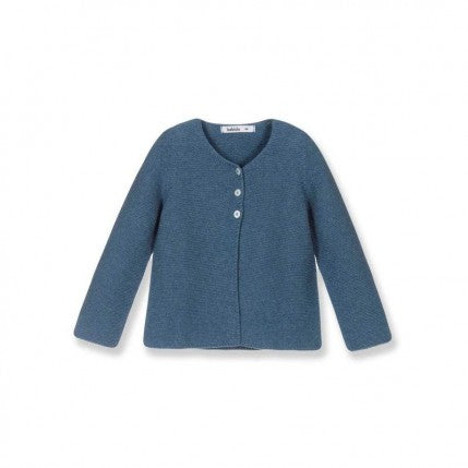 Chaqueta rebeca Azul cuello redondo - Babidu