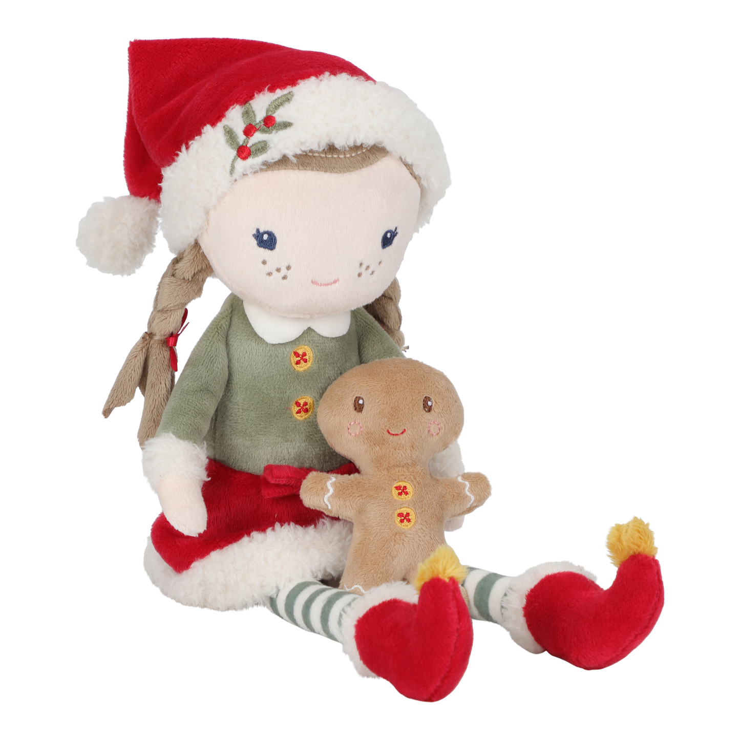 Rosa muñeca blandita Navidad - Little Dutch