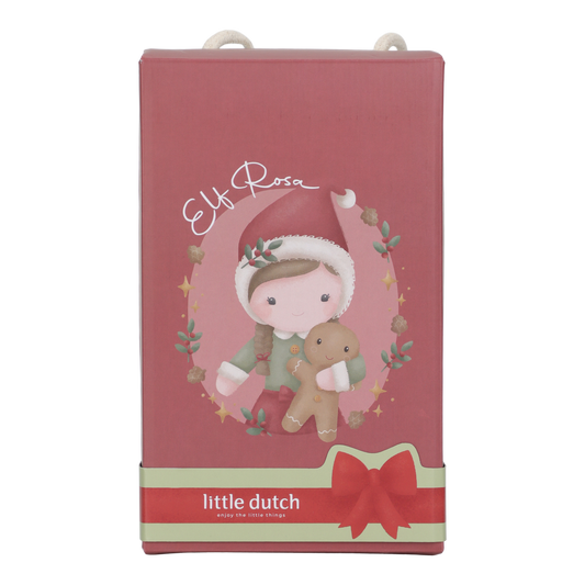 Rosa muñeca blandita Navidad - Little Dutch