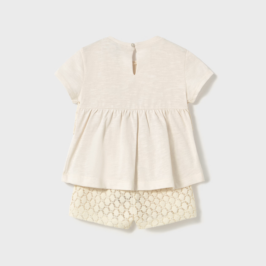 Conjuto bermuda Guipur hueso Mayoral