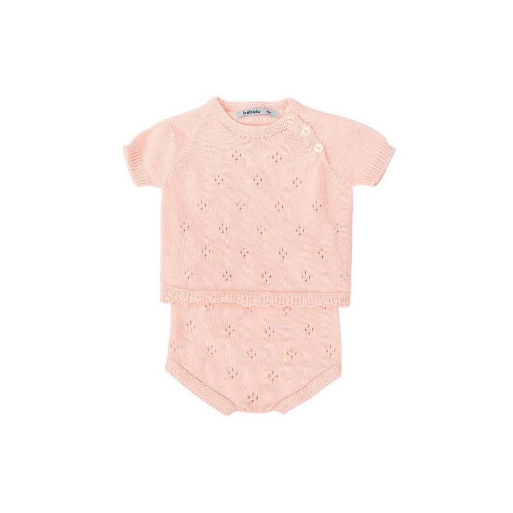 Conjunto ranita tricotosa rosa Primavera - Bsbidu