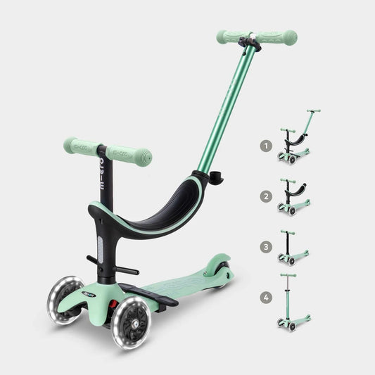 Patinete Mini 4en1 Deluxe Led menta - Micro