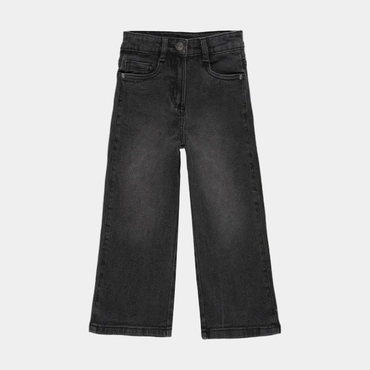 Pantalón Niña Denim Elástico Negro - Boboli