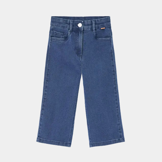 Pantalón Niña Denim Elástico Azul - Boboli
