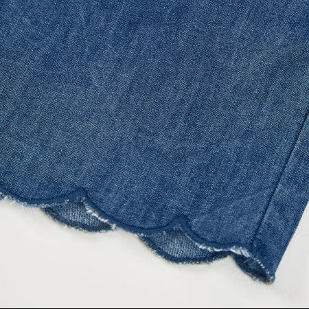 Bermudas denim de niña detalles ondas - Boboli